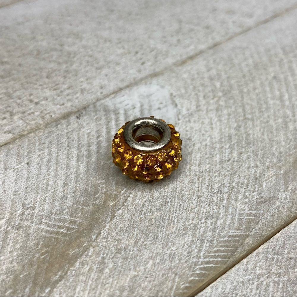 Pandora like yellow crystal bead